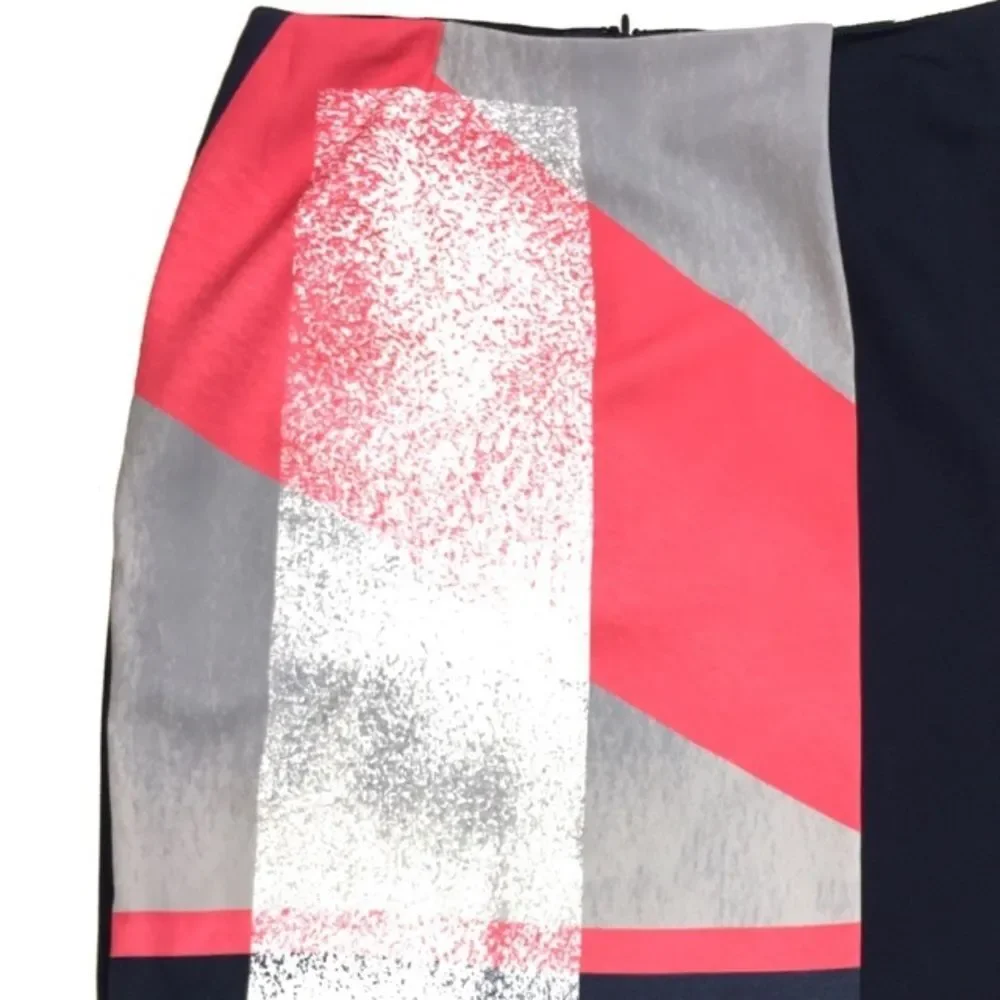 Ellen Tracy Faux Wrap Pencil Skirt Prism Multi 8P NWT